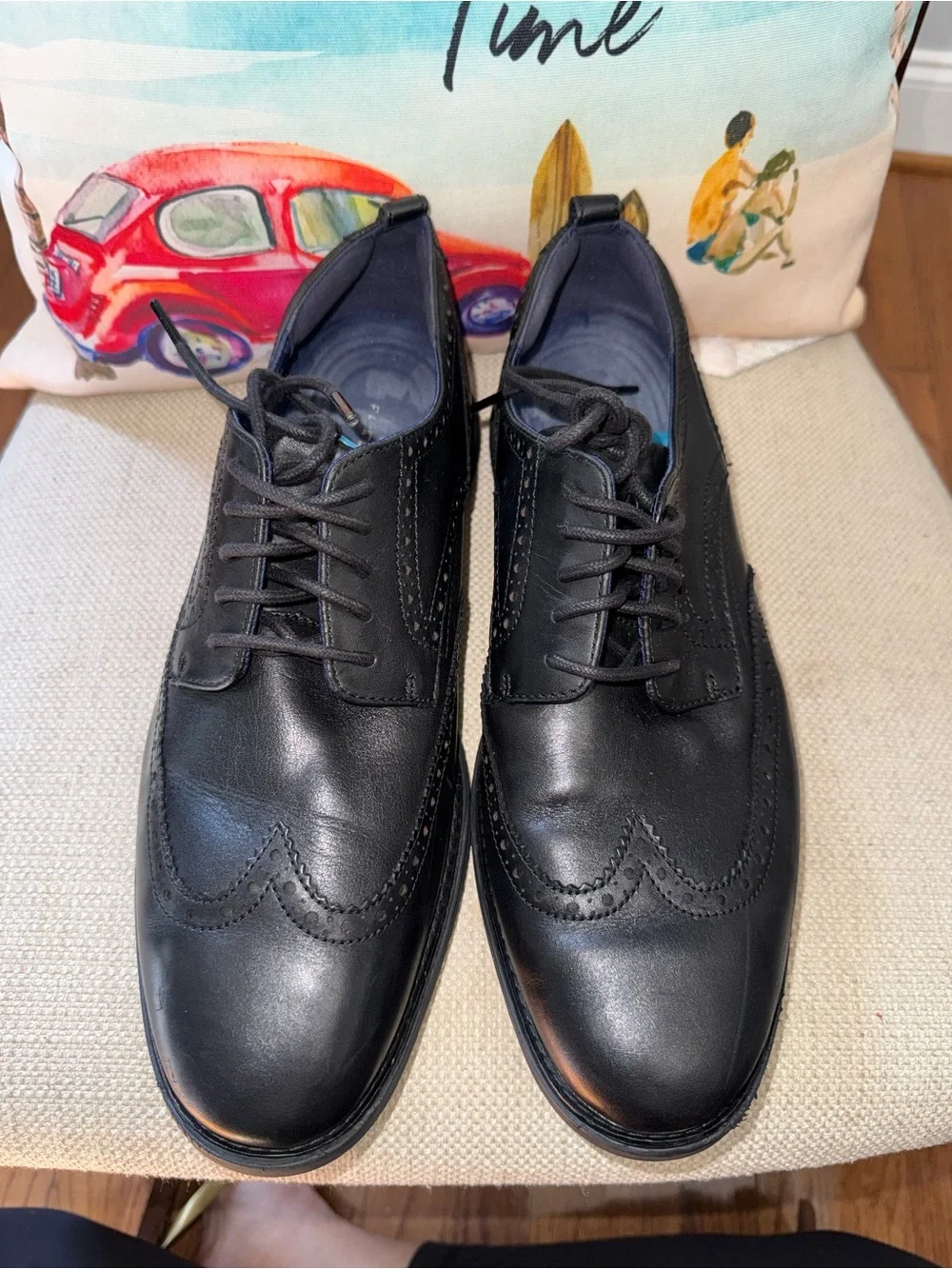 Cole Haan Men'S Original Grand Shortwing Oxford Shoes Triple Black Size 12